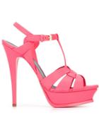 Saint Laurent Tribute Sandals, Women's, Size: 39, Pink/purple, Leather