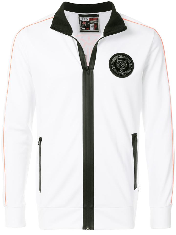 Plein Sport Logo Zipped Jacket - White