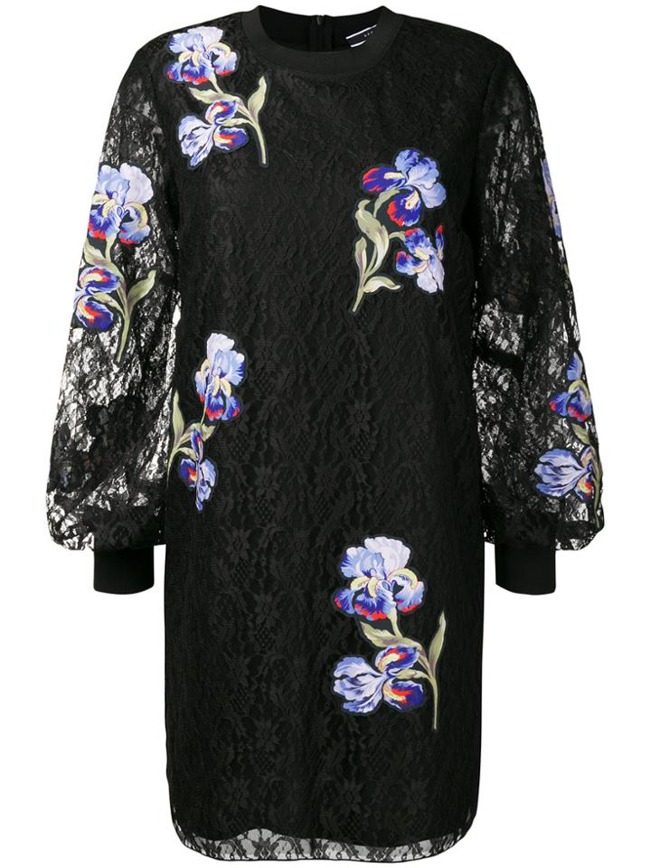 Sportmax Floral Embroidered Mini Dress - Black