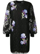 Sportmax Floral Embroidered Mini Dress - Black