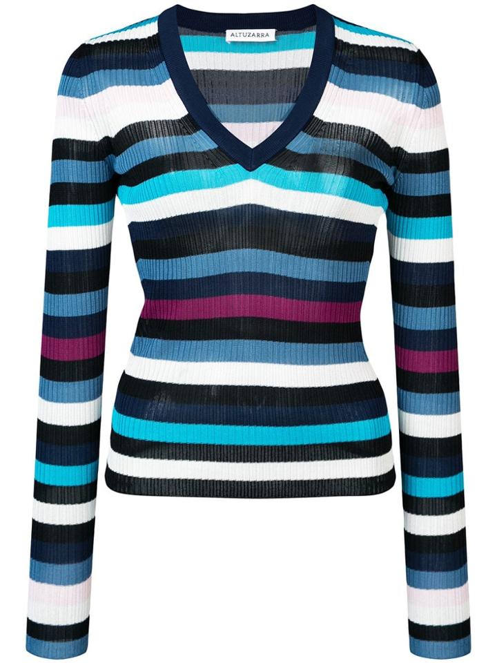 Altuzarra V Neck Knitted Top - Blue