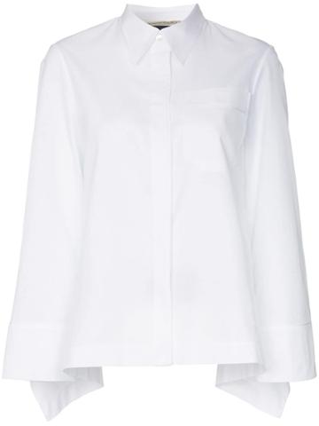 Roland Mouret Algar Open Draped Cotton Shirt - White