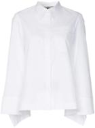 Roland Mouret Algar Open Draped Cotton Shirt - White