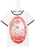 Gucci Kids Jungle Print T-shirt, Boy's, Size: 6 Yrs, White