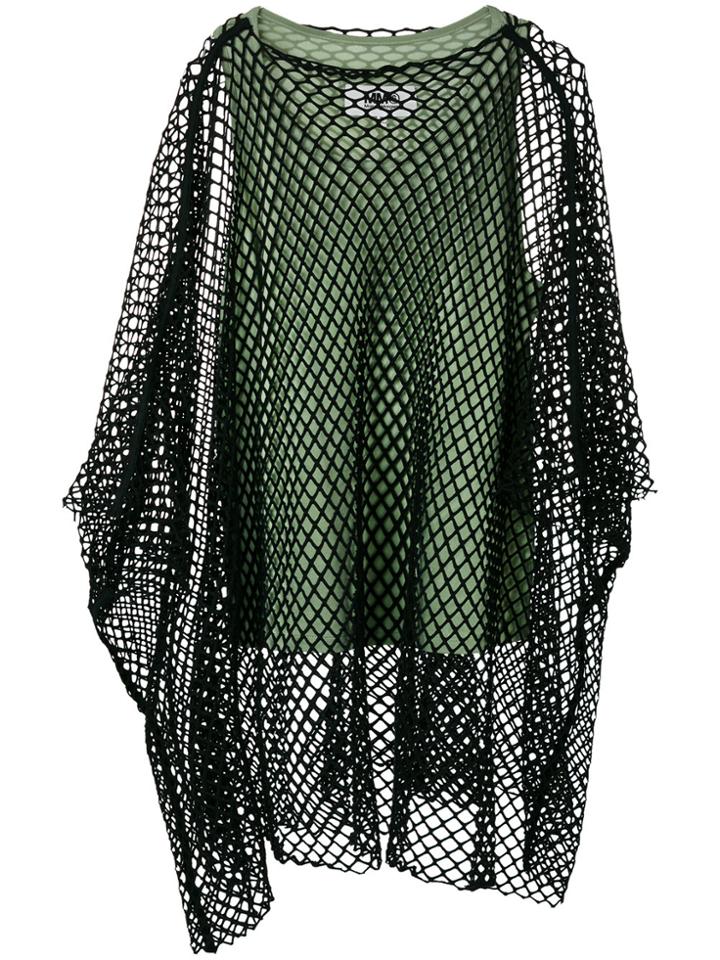 Mm6 Maison Margiela Mesh Overlay Tank Top - Black