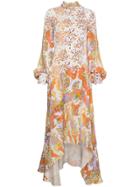 Peter Pilotto Floral Print Asymmetric Silk Dress - Multicolour