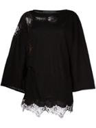 Alberta Ferretti Cut-off Detailing Flared Blouse - Black