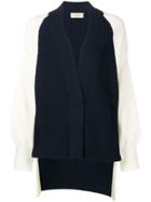 Maison Flaneur Contrast Sleeve Cardigan - White