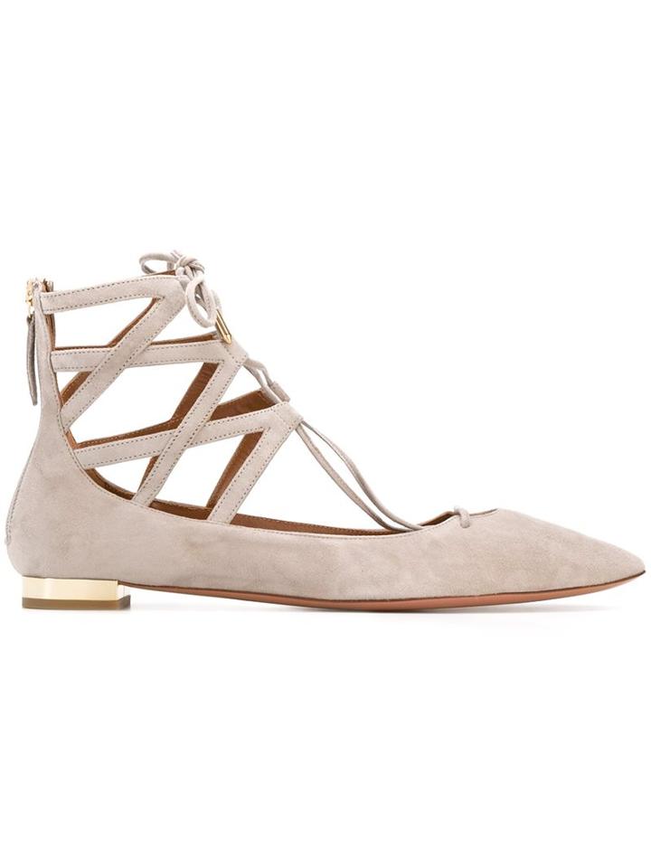 Aquazzura Rear Zip Ballerinas