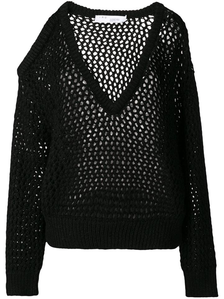 Iro Cold Shoulders Knitted Sweater - Black