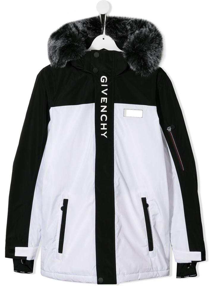 Givenchy Kids Teen Faux-fur Hood Coat - White