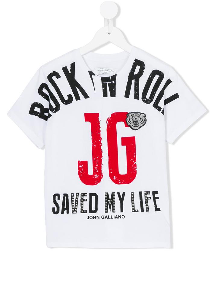 John Galliano Kids - Rock 'n Roll T-shirt - Kids - Cotton - 4 Yrs, White