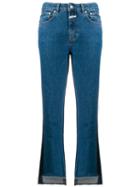 Closed Two Tone Cropped Denim Jeans - Blue