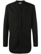 Lemaire Granddad Collar Long Sleeve Shirt, Men's, Size: 46, Black, Cotton
