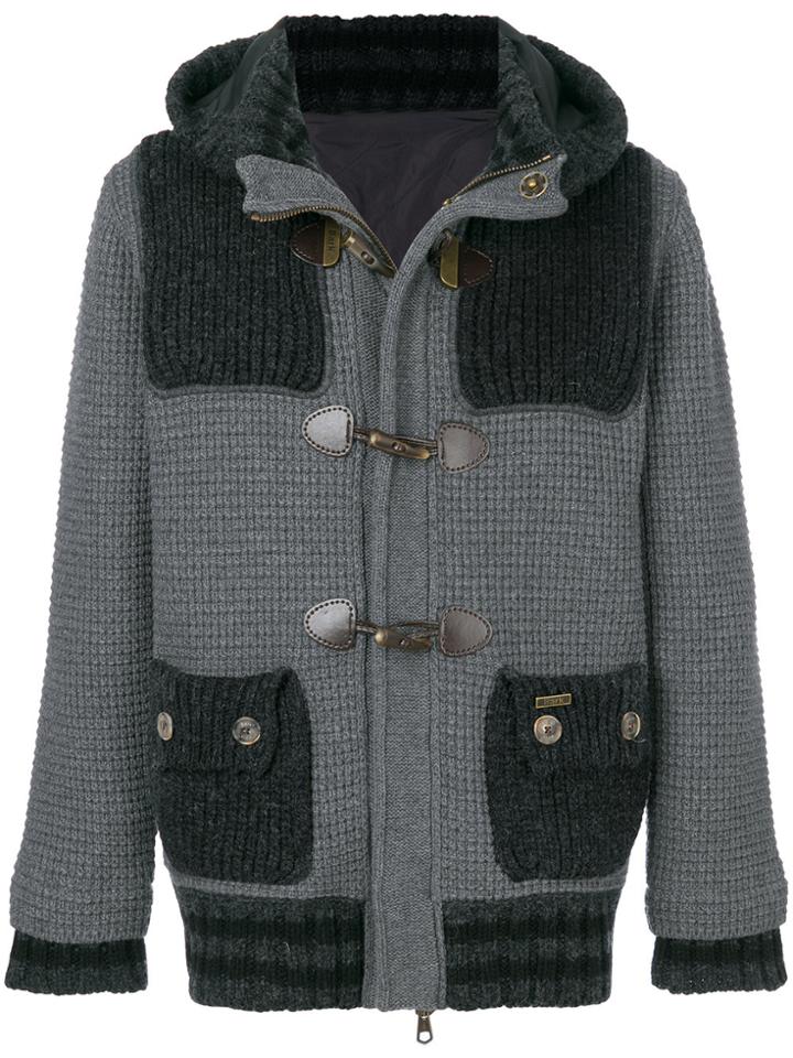 Bark Knitted Duffle Jacket - Grey