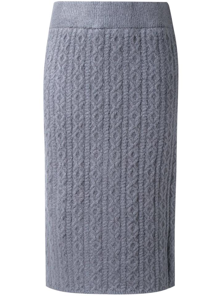 Guild Prime Cable Knit Skirt, Women's, Size: 34, Grey, Acrylic