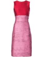 Oscar De La Renta Sleeveless Fitted Dress - Pink & Purple
