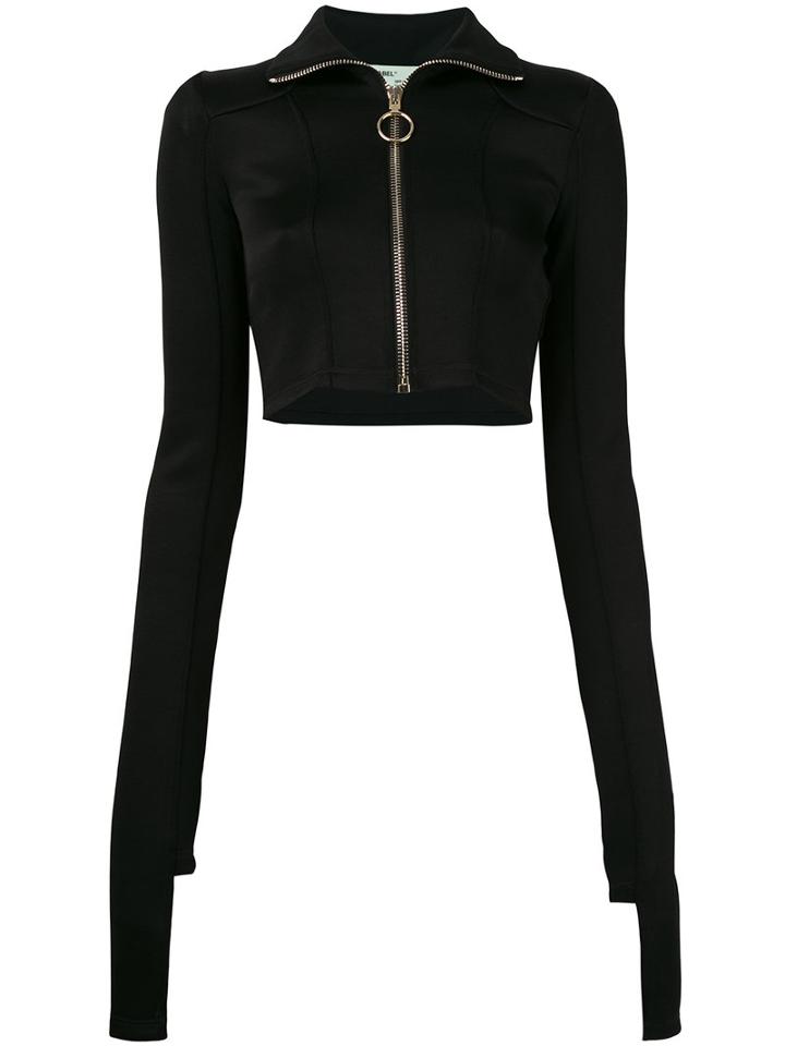 Off-white - Cropped Jacket - Women - Polyamide/spandex/elastane/viscose/other Fibers - S, Black, Polyamide/spandex/elastane/viscose/other Fibers