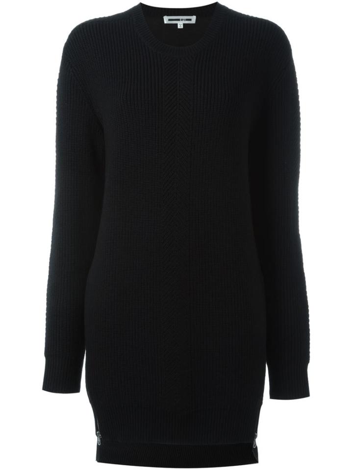 Mcq Alexander Mcqueen Ribbed Knit Jumper Dress, Women's, Size: Small, Black, Wool