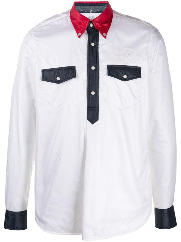 Takahiromiyashita The Soloist Colour Block Shell Shirt - White
