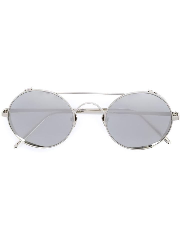 Linda Farrow Round Frame Sunglasses, Women's, Grey, Metal Other
