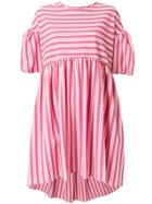 Henrik Vibskov Striped Dress With Puff Sleeves - Pink & Purple