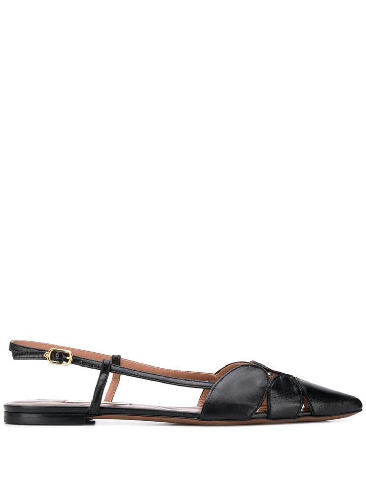 L'autre Chose Slingback Ballerina Shoes - Black
