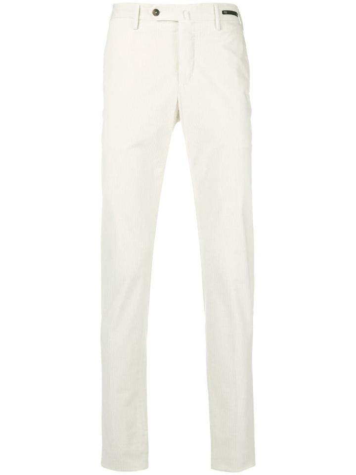 Pt01 Slim-fit Corduroy Trousers - White