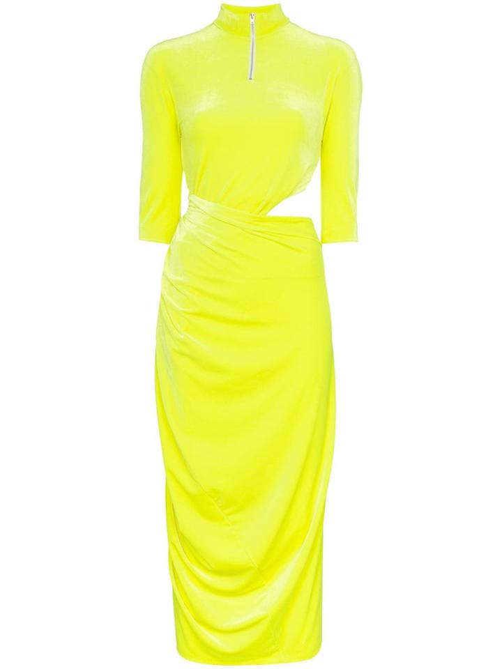 Supriya Lele Twisted And Cut Out Midi Dress - Yellow & Orange