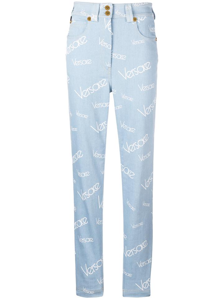 Versace Vintage Logo Print Jeans - Blue