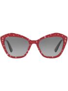 Miu Miu Eyewear Miu Miu Logo Sunglasses - Red