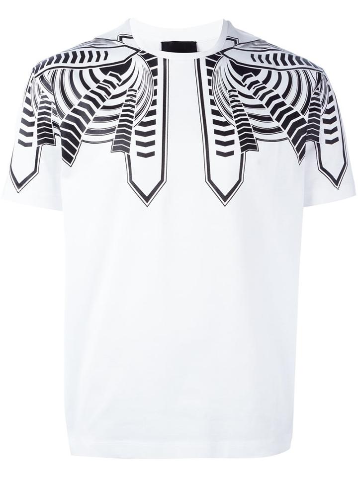 Les Hommes Printed T-shirt, Men's, Size: Large, White, Cotton