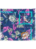 Etro - Floral Print Scarf - Men - Cotton - One Size, Blue, Cotton