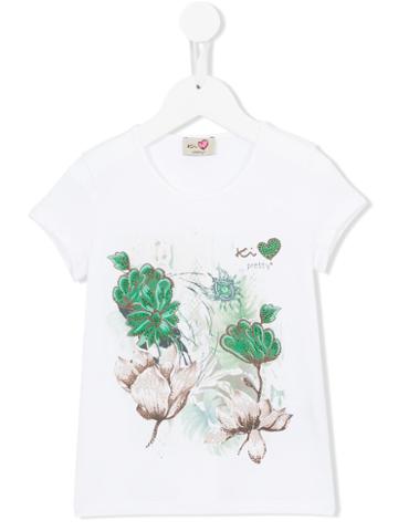Ki 6 Kids Floral Print T-shirt, Toddler Girl's, Size: 4 Yrs, White