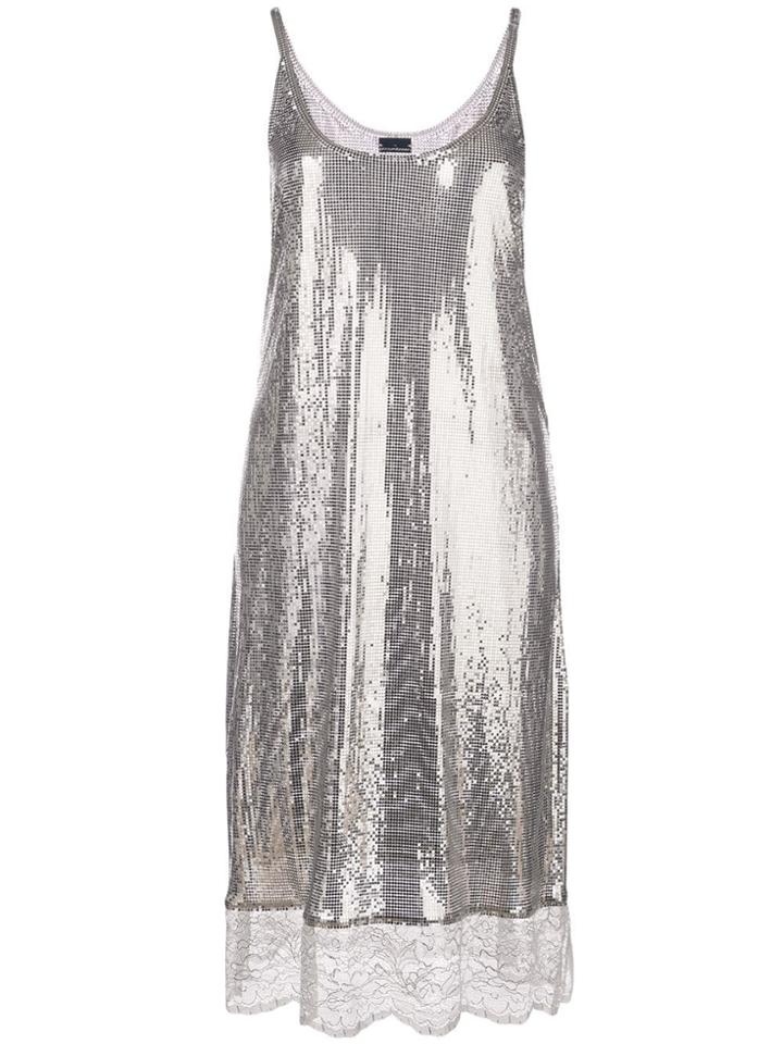 Paco Rabanne Lace Hem Dress - Grey