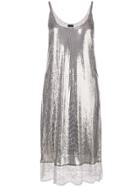 Paco Rabanne Lace Hem Dress - Grey