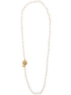 Chanel Vintage Faux Pearl Long Necklace - Metallic