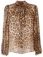 Dolce & Gabbana Leopard Print Blouse - Brown