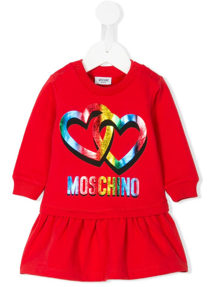 Moschino Kids - Logo Dress - Kids - Cotton/spandex/elastane - 3 Mth, Red