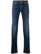 Jacob Cohen Splatter Details Slim-fit Jeans - Blue