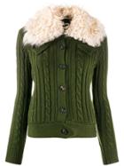 Miu Miu Shearling Collar Cardigan - Green