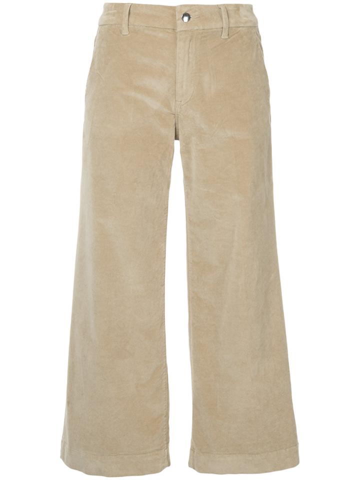The Seafarer Cropped Velvet Trousers - Nude & Neutrals