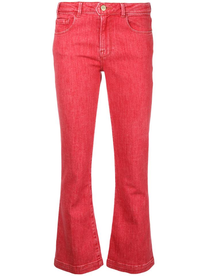 Frame Denim Flared Cropped Jeans - Pink & Purple