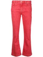 Frame Denim Flared Cropped Jeans - Pink & Purple