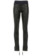 Andrea Bogosian Lace Up Detail Leather Trousers - Black