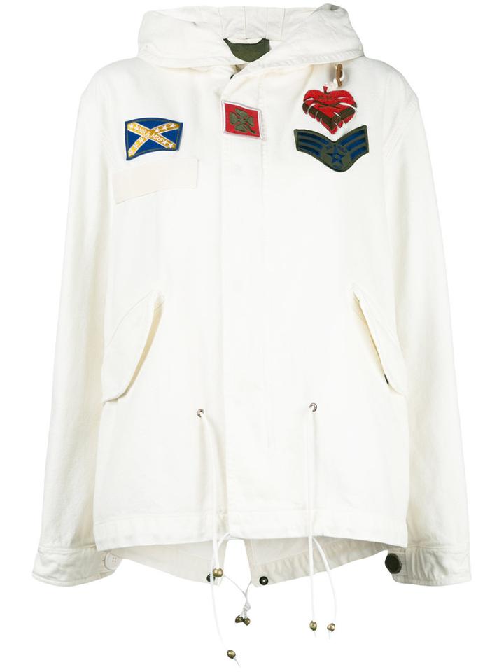 Mr & Mrs Italy - Patch Hooded Coat - Women - Cotton/polyester/viscose - S, White, Cotton/polyester/viscose