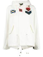 Mr & Mrs Italy - Patch Hooded Coat - Women - Cotton/polyester/viscose - S, White, Cotton/polyester/viscose