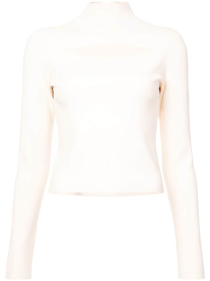 Proenza Schouler Cut-detail Funnel Neck Sweater - White