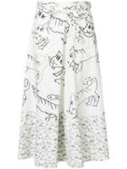 Marni Printed Midi Skirt - White