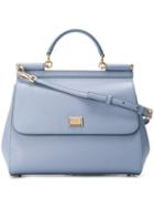 Dolce & Gabbana Large 'sicily' Tote, Women's, Blue, Calf Leather
